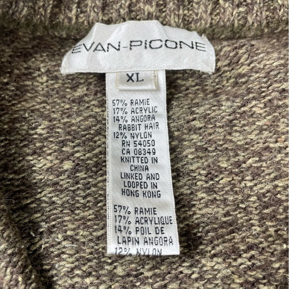 🔥Evan Pecone Angora Rabbit Blend Cardigan Sweater Long Sleeve Full Zip Women XL - Picture 11 of 14